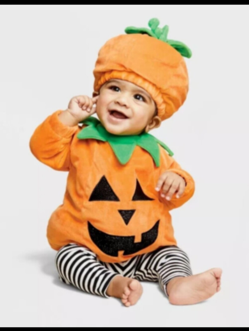NWOT Hyde & Eek! Plush Pumpkin Baby Halloween Costume Size 0-6 Months Infant